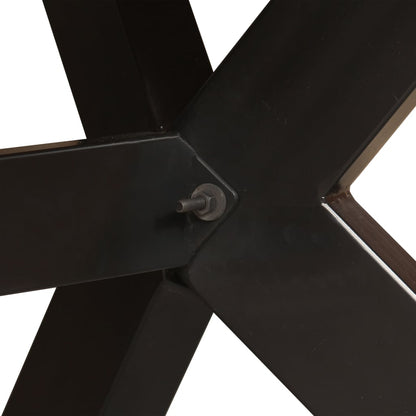 Mesa De Comedor Madera Maciza De Mango Y Cruz De Acero 180 Cm_3
