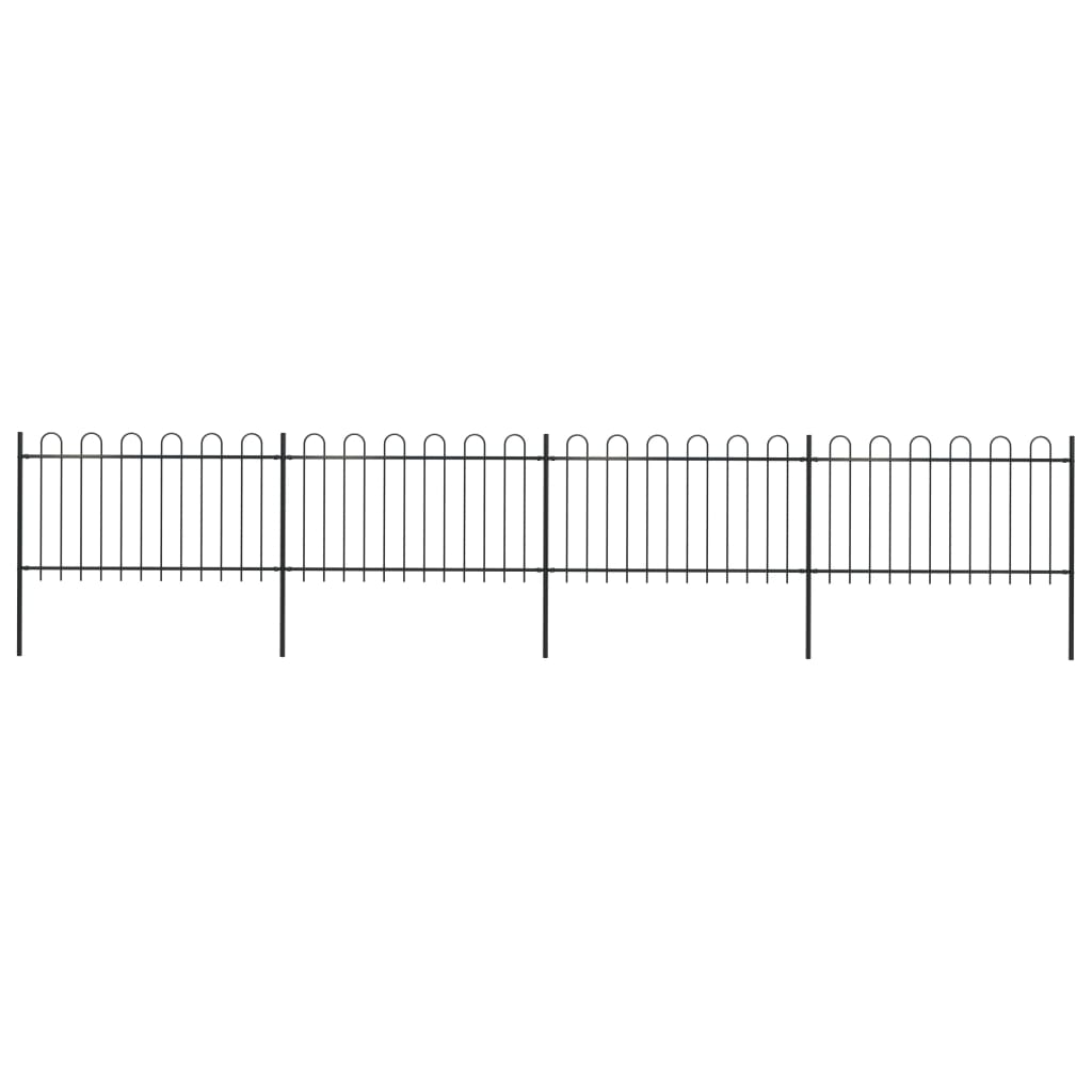 Valla De Jardín Con Puntas De Aro Acero Negro 6,8x1 M / Vetonek_3