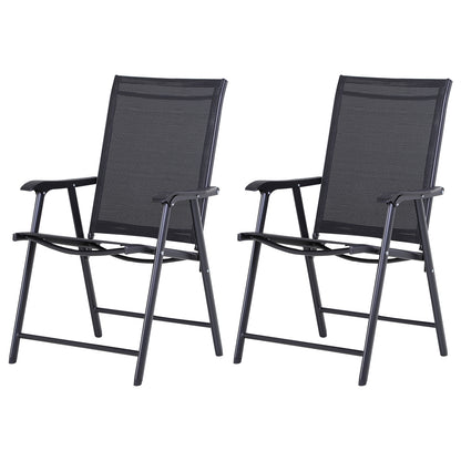 Conjunto De 2 Sillas Plegables Outsunny Negro 58x64x94 Cm_0