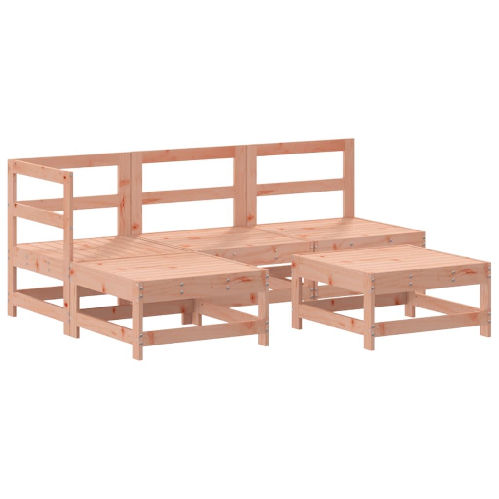 Vidaxl Juego De Sofás De Jardín 5 Pzas Madera Maciza De Abeto Douglas_0
