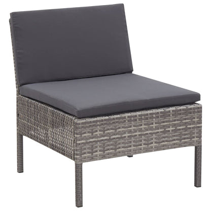 Vidaxl Set De Muebles De Jardín 3 Pzas Y Cojines Ratán Sintético Gris_3