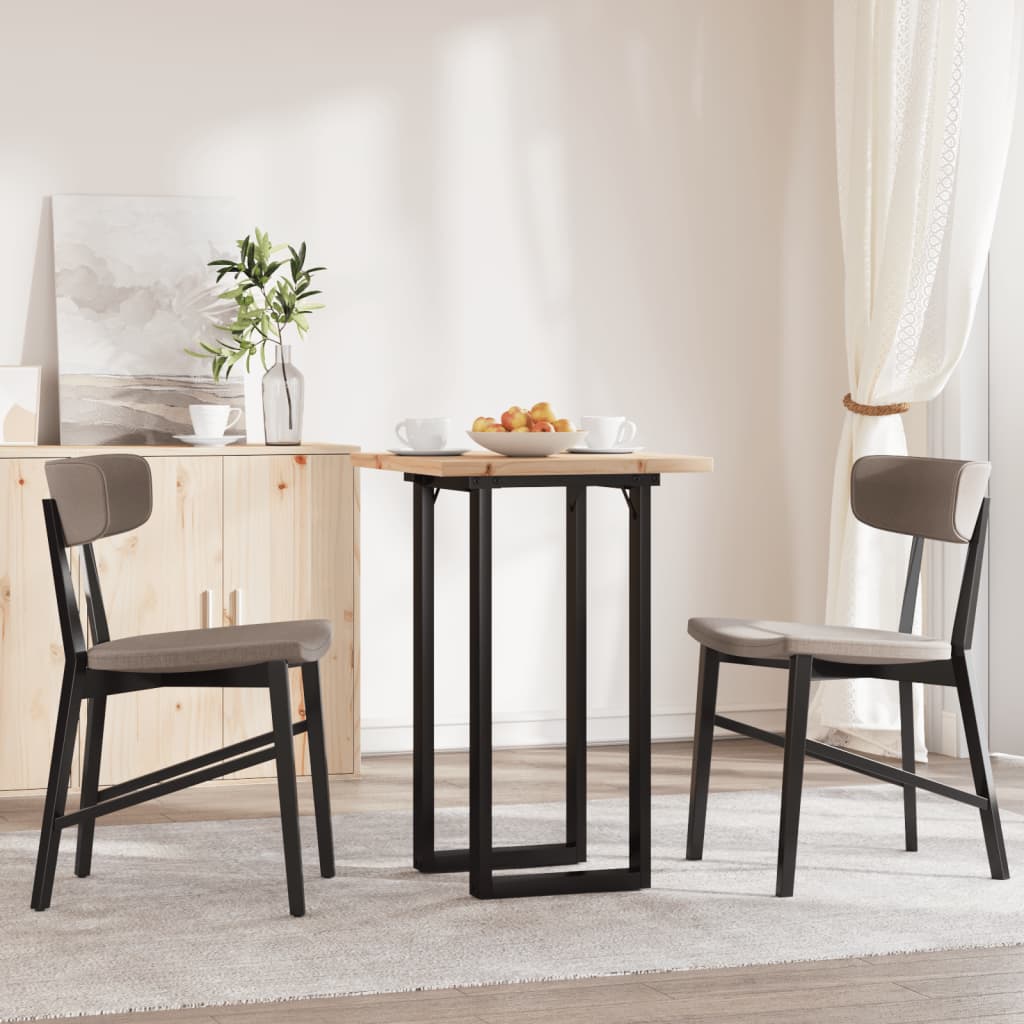 Mesa De Comedor Marco O Madera Maciza Pino Y Acero 50x50x75,5cm_1