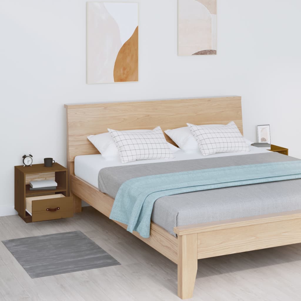 Mesitas De Noche 2 Uds Madera De Pino Marrón Miel 40x34x45 Cm_1