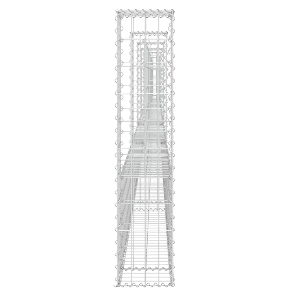Cesta De Gaviones Forma De U 2 Postes De Hierro 740x20x100 Cm / Vetonek_3