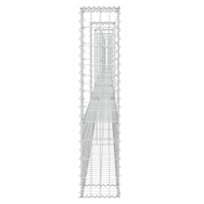 Cesta De Gaviones Forma De U 2 Postes De Hierro 740x20x100 Cm / Vetonek_3