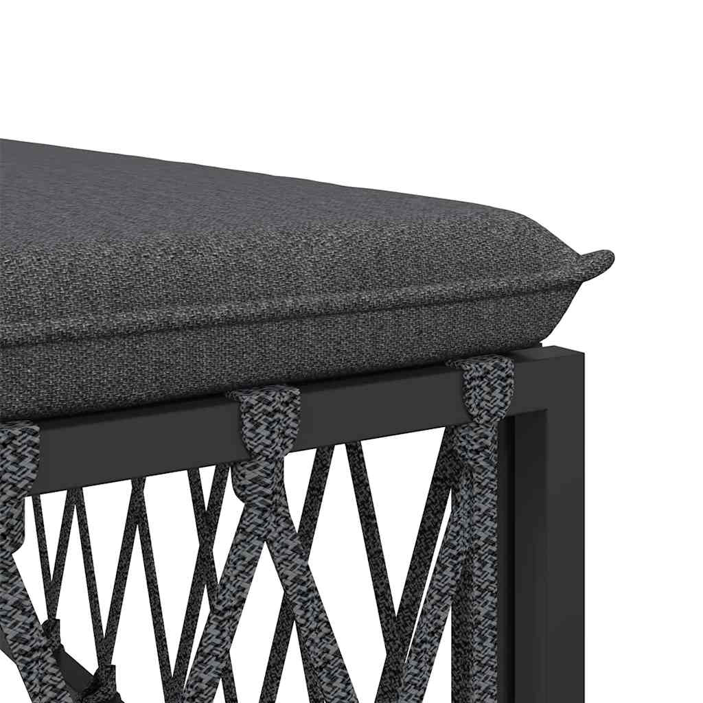 Vidaxl Sofá Central De Jardín Con Cojines Tela Tejida Gris Antracita_4