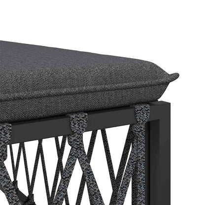 Vidaxl Sofá Central De Jardín Con Cojines Tela Tejida Gris Antracita_4
