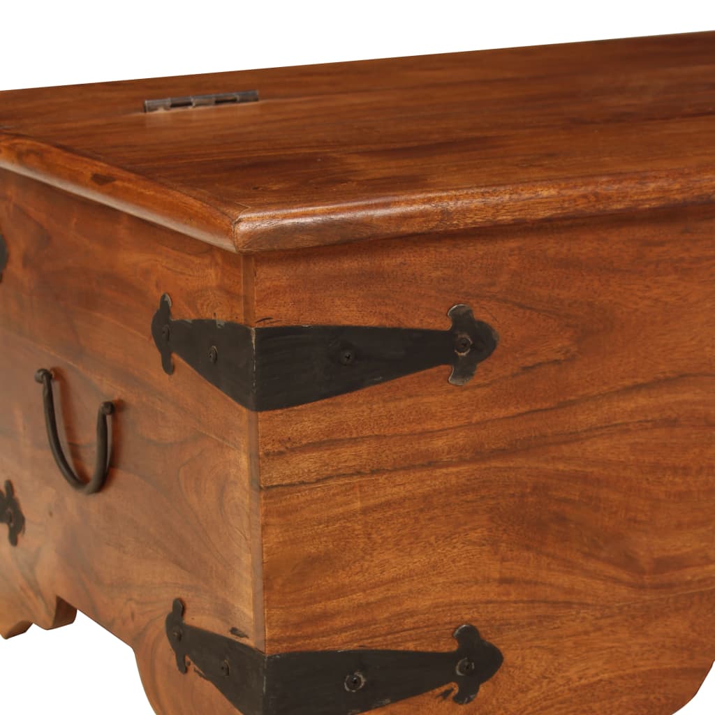Mesa De Centro Madera Maciza Acacia Acabado Miel 110x55x35 Cm_3