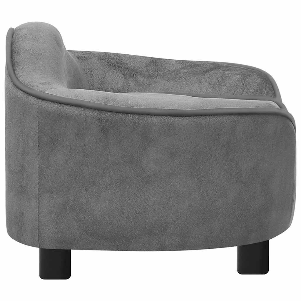 Vidaxl Sofá Para Perros Felpa Gris 67x47x36 Cm_3