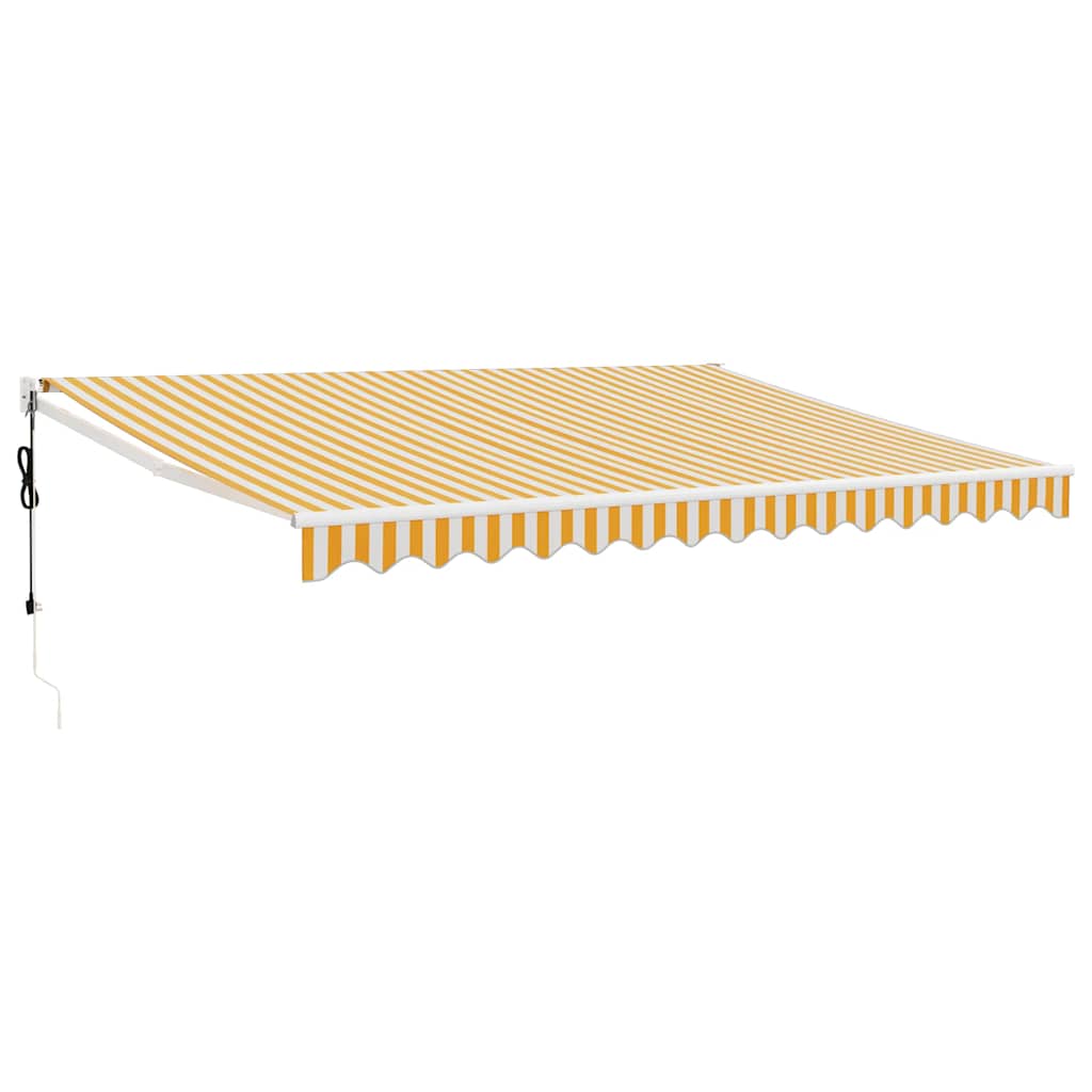 Toldo Retráctil Automático Amarillo Y Blanco 4x3 M_0