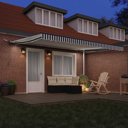 Toldo Retráctil Automático Luz Led Antracita Blanco 450x300 Cm_2