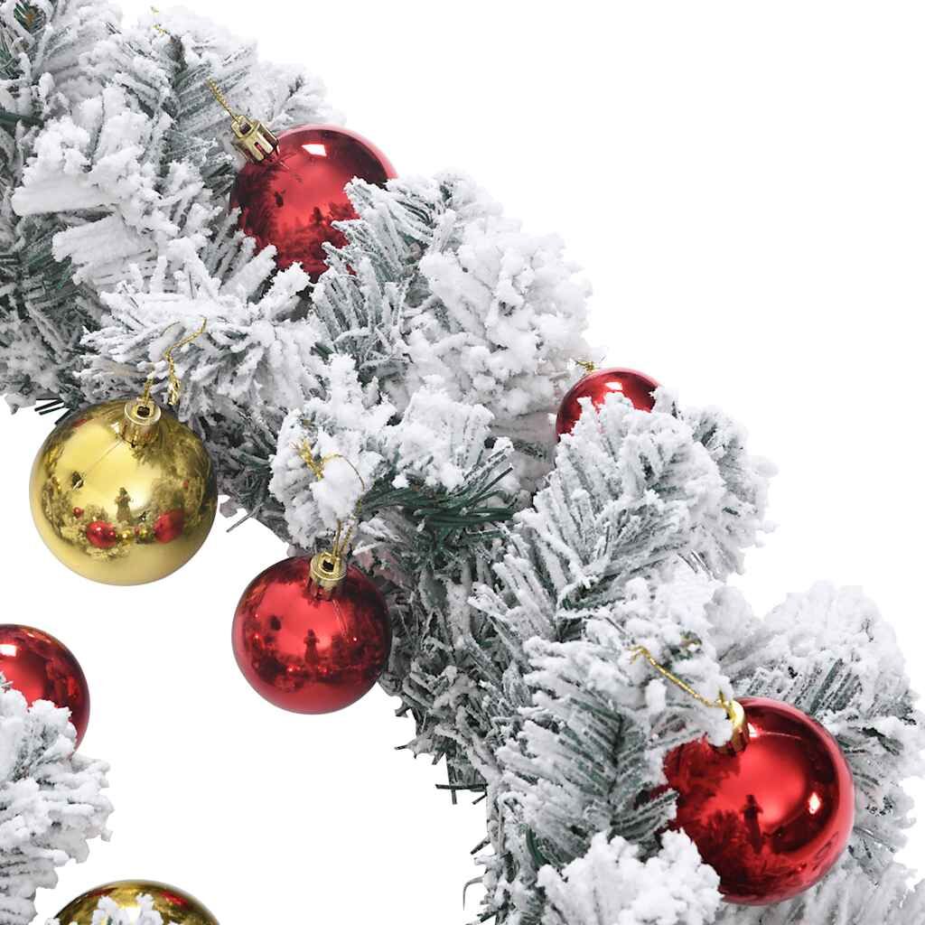Vidaxl Guirnalda De Navidad Con Bolas Y Luces Led Pvc Verde 5 M_4