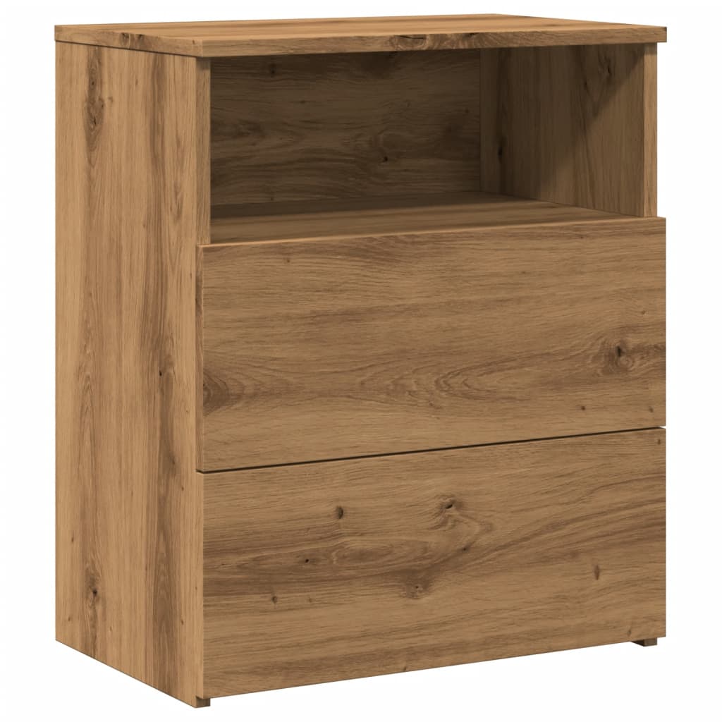 Mesita De Noche Madera De Ingeniería Roble Artisan 50x32x60 Cm_0