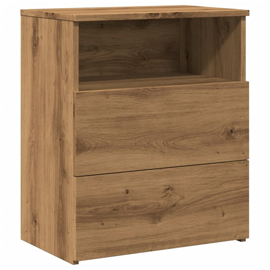 Mesita De Noche Madera De Ingeniería Roble Artisan 50x32x60 Cm_0