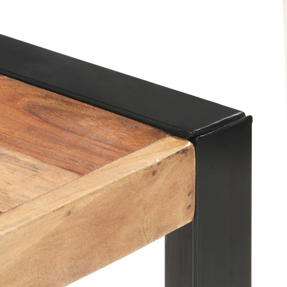 Mesa De Comedor Madera Maciza Con Acabado Sheesham 160x80x75 Cm_2