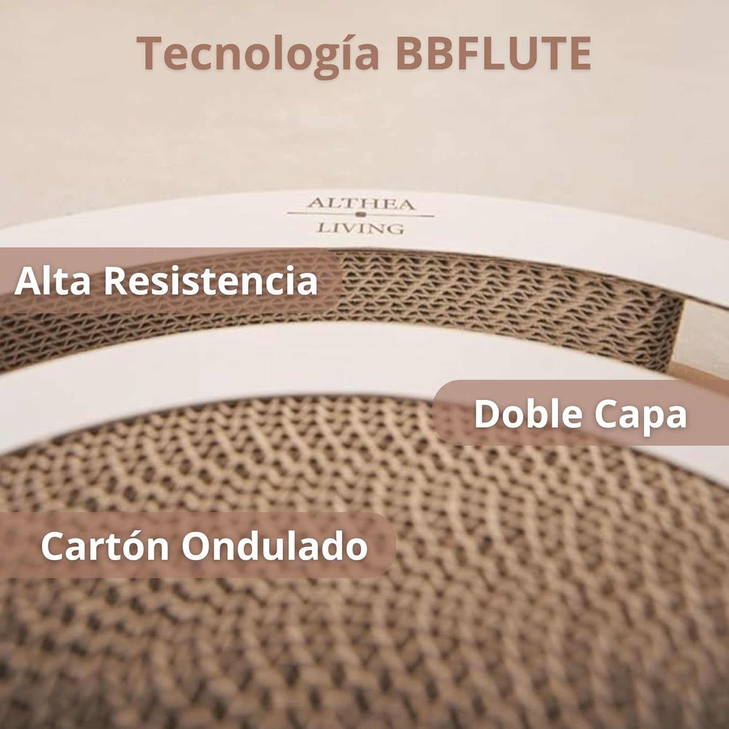 Juguete Rascador Para Gatos Timón, Base Antideslizante De Cartón Reciclado Y Bolas Giratorias Althea Living 40x40x5cm_4