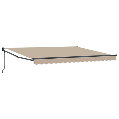 Toldo Retráctil Beige 400 X 300 Cm Poliéster Y Metal_0