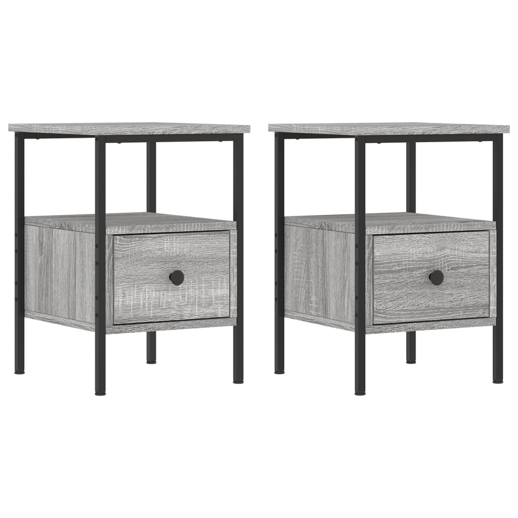 Mesitas Noche 2 Uds Madera Ingeniería Gris Sonoma 34x36x50 Cm_0