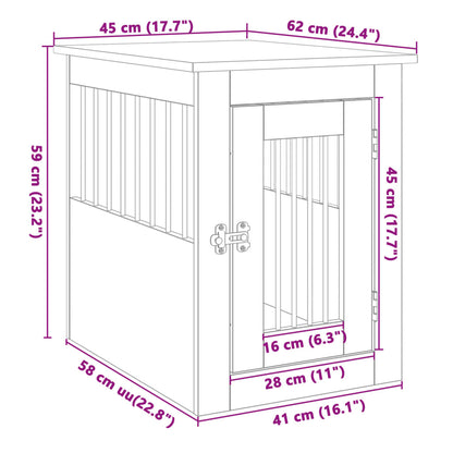 Vidaxl Jaula Para Perros Madera De Ingeniería Roble Sonoma 45x62x59 Cm_2
