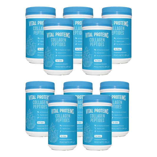 Pack 10x Péptido de colágeno 284g Vital Proteins