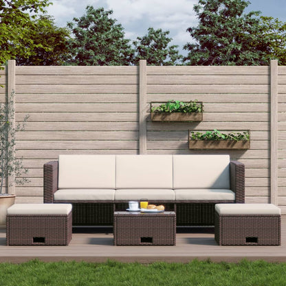 Vidaxl Set Muebles De Jardín 4 Piezas Y Cojines Ratán Sintético Marrón_1