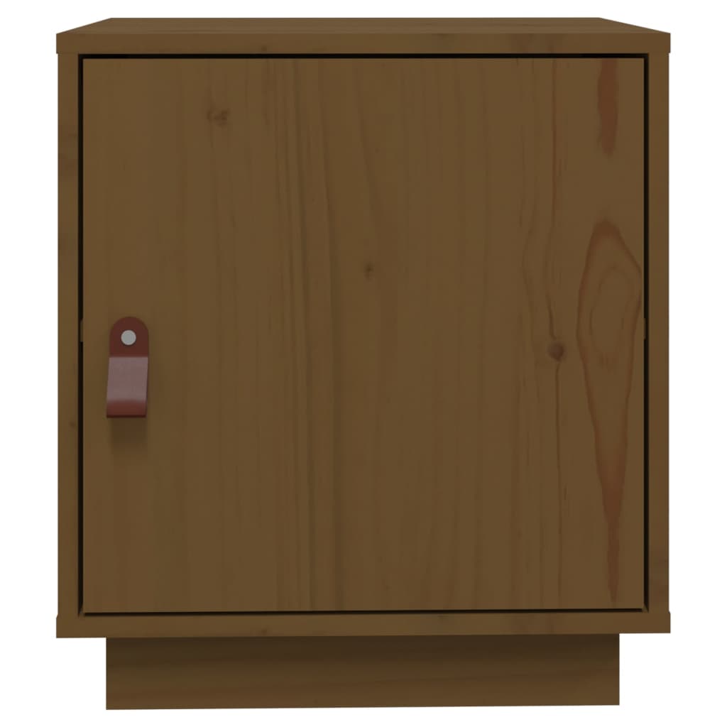 Mesita De Noche Madera Maciza De Pino Marrón Miel 40x34x45 Cm_4