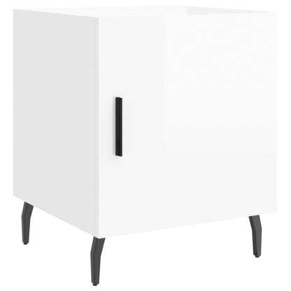 Mesitas Noche 2 Uds Madera Ingeniería Blanco Brillo 40x40x50 Cm_4