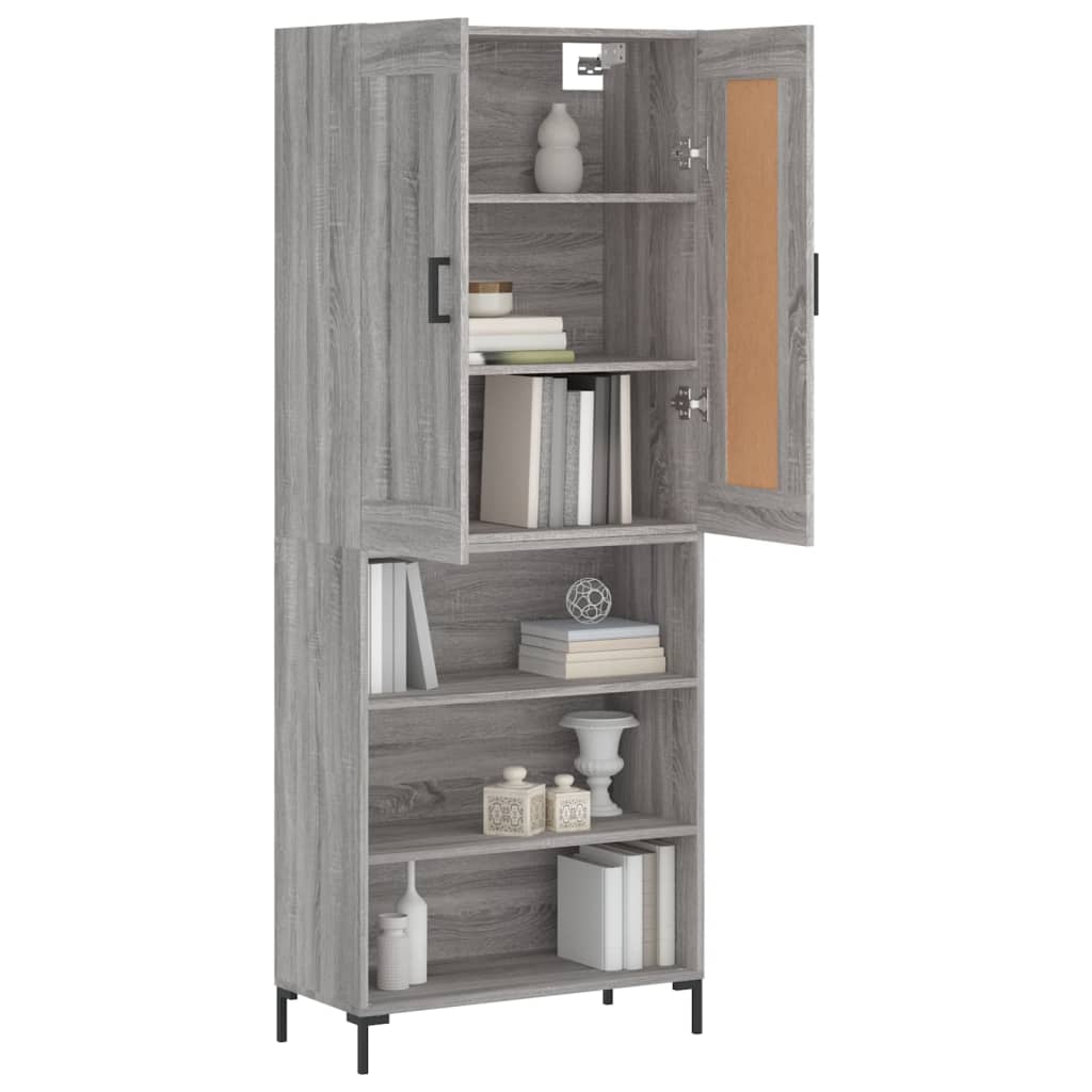 Aparador Alto Madera Contrachapada Gris Sonoma 69,5x34x180 Cm_2