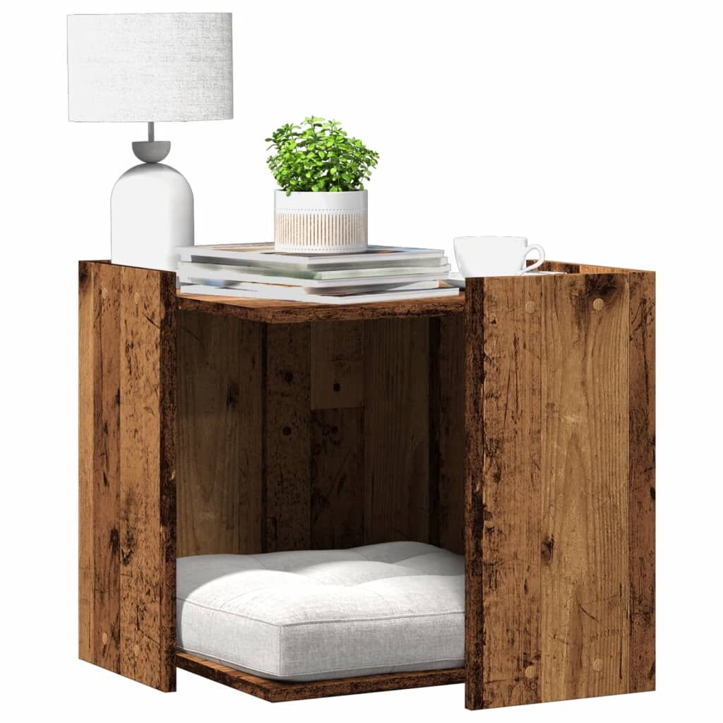 Vidaxl Mueble Arenero De Gatos Madera Ingeniería Envejecida 53x53x51cm_1