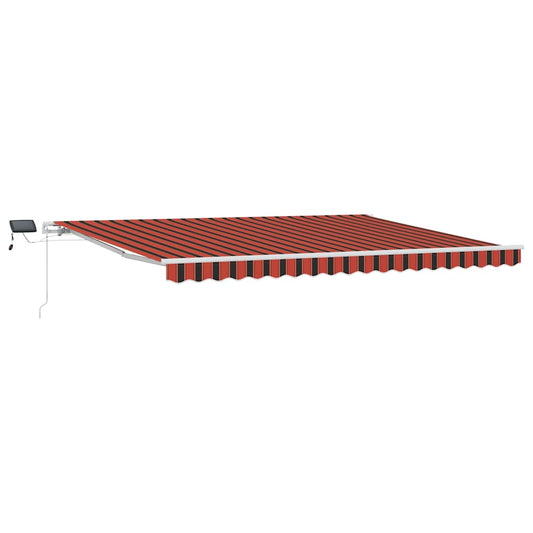 Toldo Retráctil Naranja Y Marrón 450 X 300 Cm Tela Y Aluminio_0