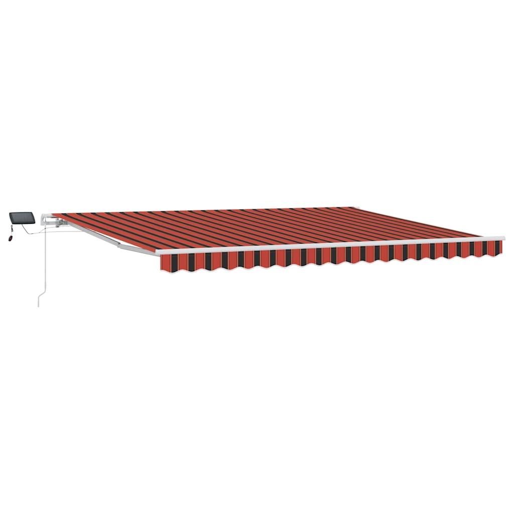 Toldo Retráctil Naranja Y Marrón 450 X 350 Cm Tela Y Aluminio_0