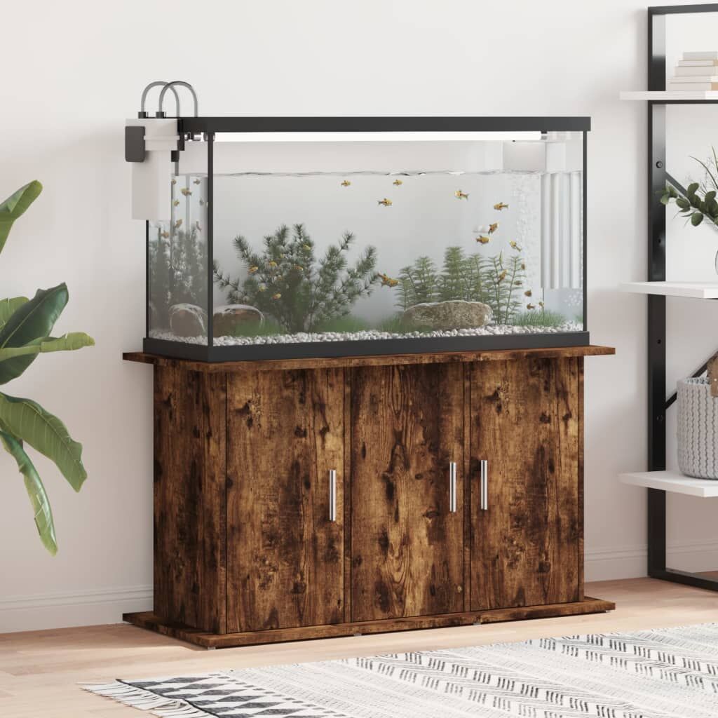 Vidaxl Soporte De Acuario Madera Ingeniería Roble Ahumado 101x41x58 Cm_1