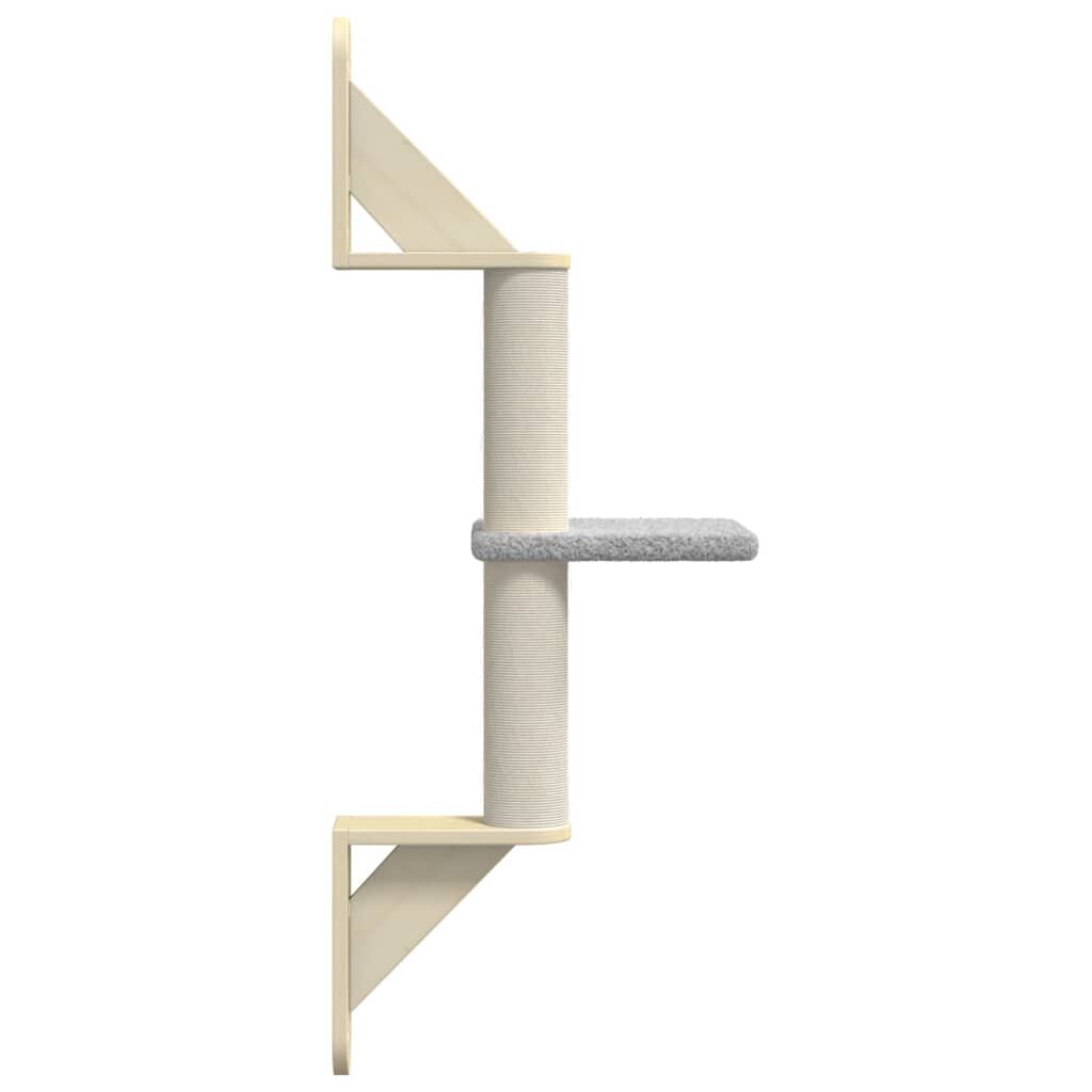 Vidaxl Árbol Rascador Para Gatos De Pared Gris Claro 85,5 Cm_4