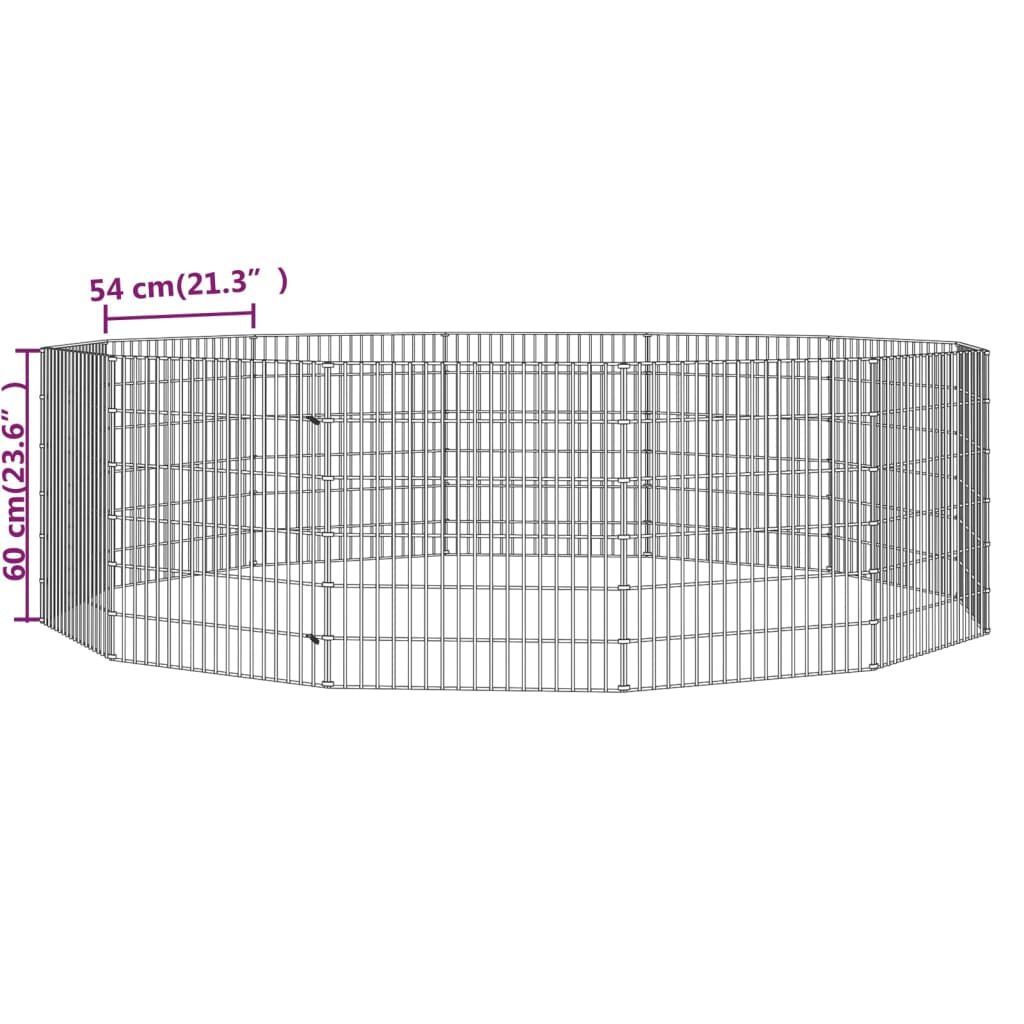 Vidaxl Recinto Animales Corral 12 Paneles Hierro Galvanizado 54x60 Cm_2