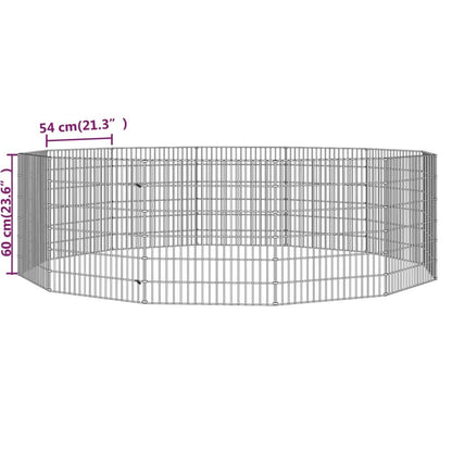 Vidaxl Recinto Animales Corral 12 Paneles Hierro Galvanizado 54x60 Cm_2
