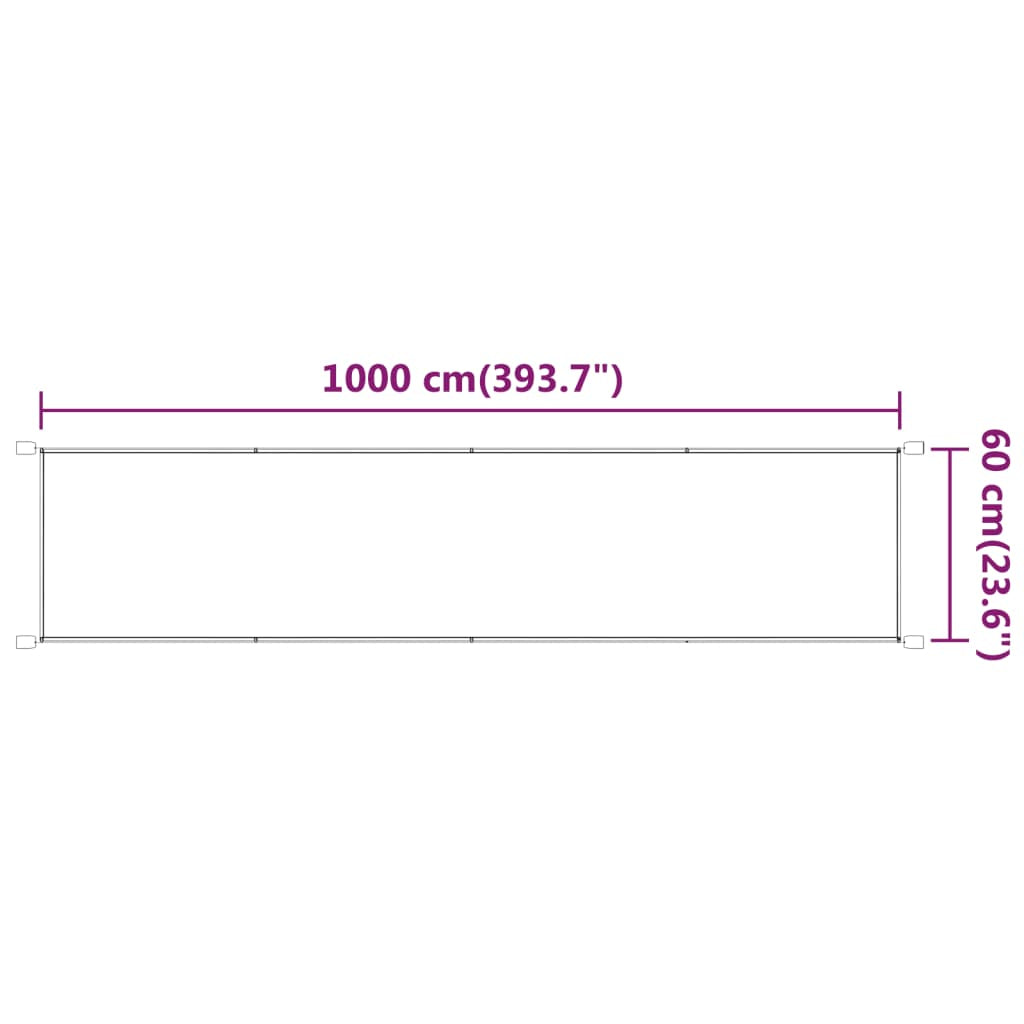 Vidaxl Toldo Vertical Blanco 60x1000 Cm Tela Oxford_2