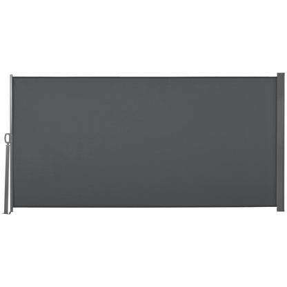 Outsunny Toldo Lateral Retráctil 300x160 Cm Pantalla Enrollable Para Jardín Gris_0