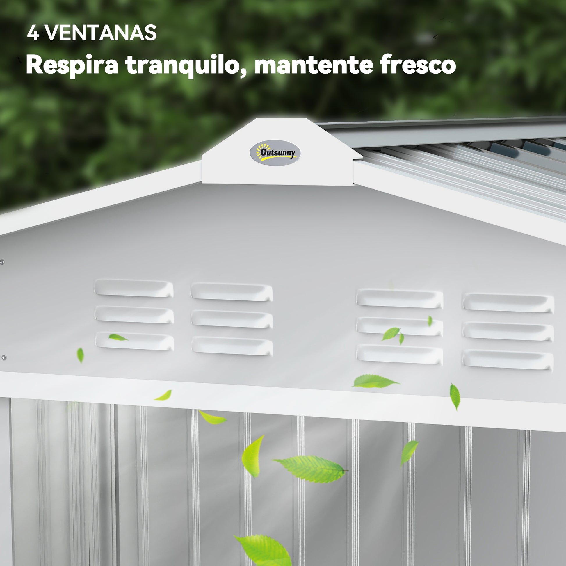 Outsunny Caseta De Jardín 213x130x185 Cm Con 2 Puertas Correderas Y 4 Ventanas_4