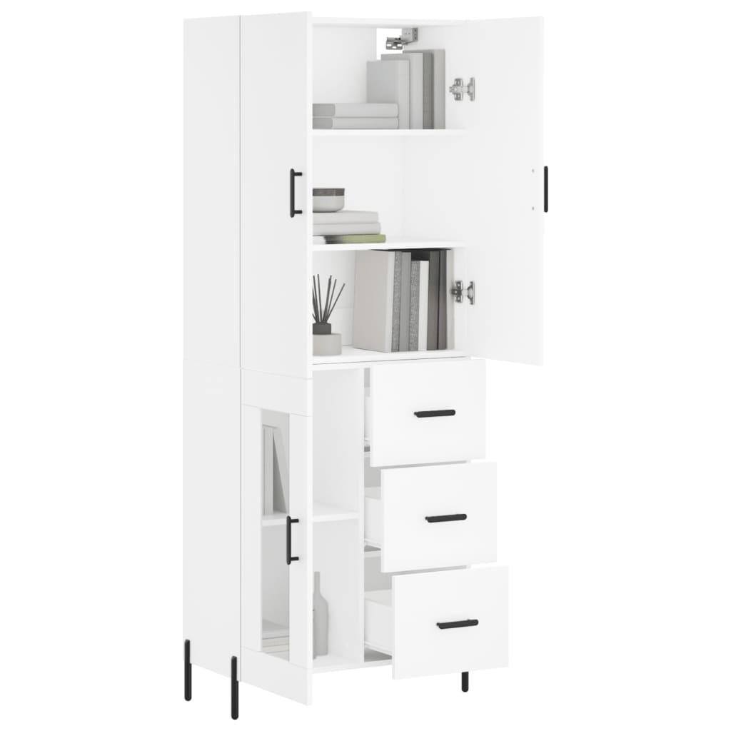Aparador Alto Madera Contrachapada Blanco 69,5x34x180 Cm_2