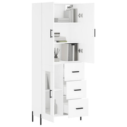 Aparador Alto Madera Contrachapada Blanco 69,5x34x180 Cm_2