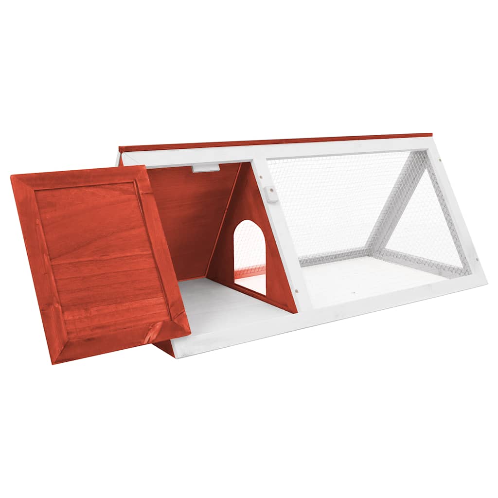 Conejera Jaula De Animales De Madera Rojo_3