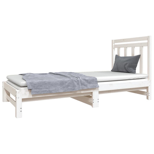 Sofá Cama Extraíble Madera Maciza De Pino Blanco 2x(90x190) Cm / Vetonek_0