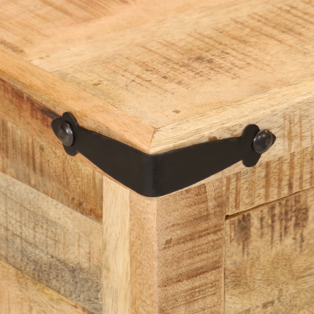 Mesita De Noche Madera Maciza De Mango 40x40x50 Cm_4
