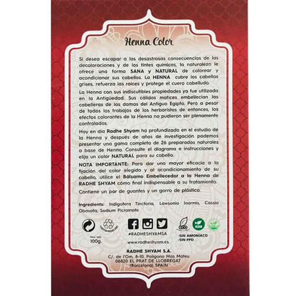 Henna polvo castaño caoba Radhe Shyam 100 g