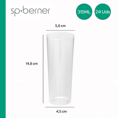 Pack De 24 Vasos Tubo Reutilizable 315ml