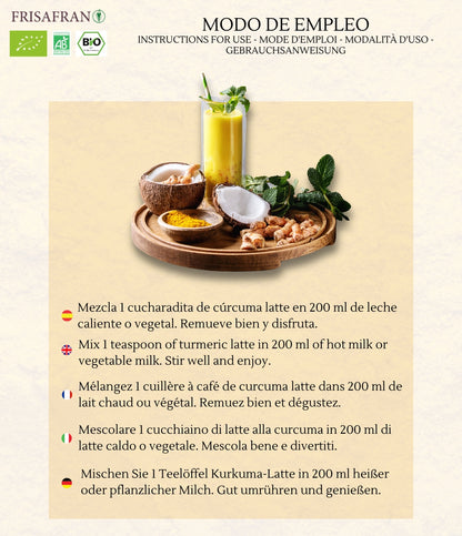 Cúrcuma Latte Ecológica En Polvo | Calidad | Frisafran 200 G_2