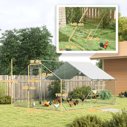 Pawhut Gallinero Para Exterior 12 M² 3x4x1_2