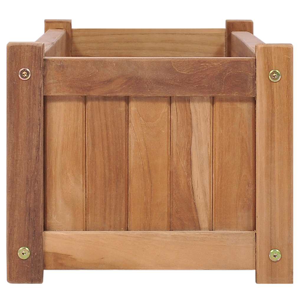 Arriate Elevado Madera Maciza De Teca 100x30x25 Cm_3