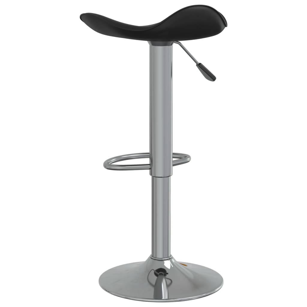 Taburete De Cocina 2 Uds Acero Cromado Cuero Artificial Negro_4
