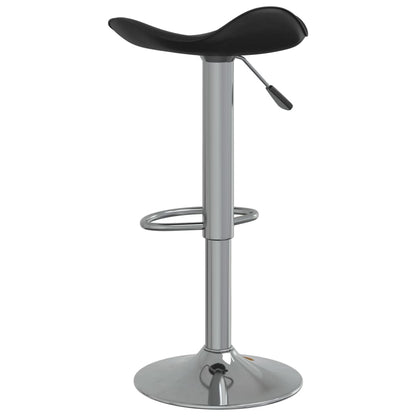 Taburete De Cocina 2 Uds Acero Cromado Cuero Artificial Negro_4
